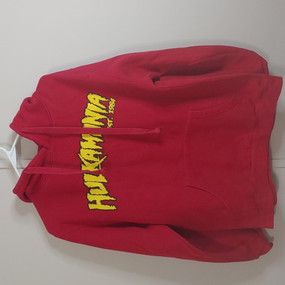 Hulk Hogan Red Hulkamania EST. 1984 Hoodie Sweatshirt Adult Size Small